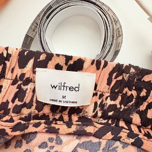 Aritzia Wilfred High Rise Faun Wide Leg Leopard Print Pants Size Medium - Picture 7 of 8